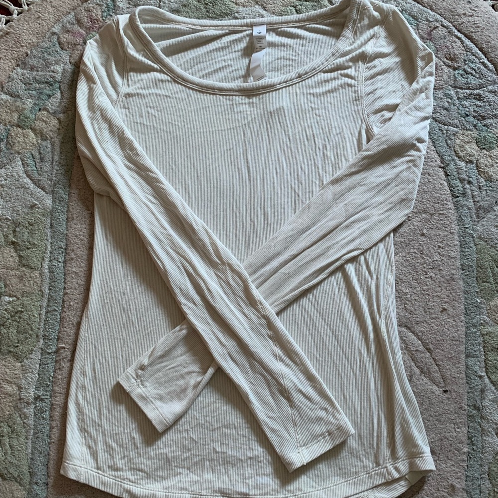 Lulu lemon ribbed white long sleeve🤍